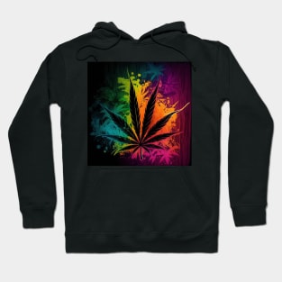 Cosmic Pot Leaf Splatter Paint Hoodie